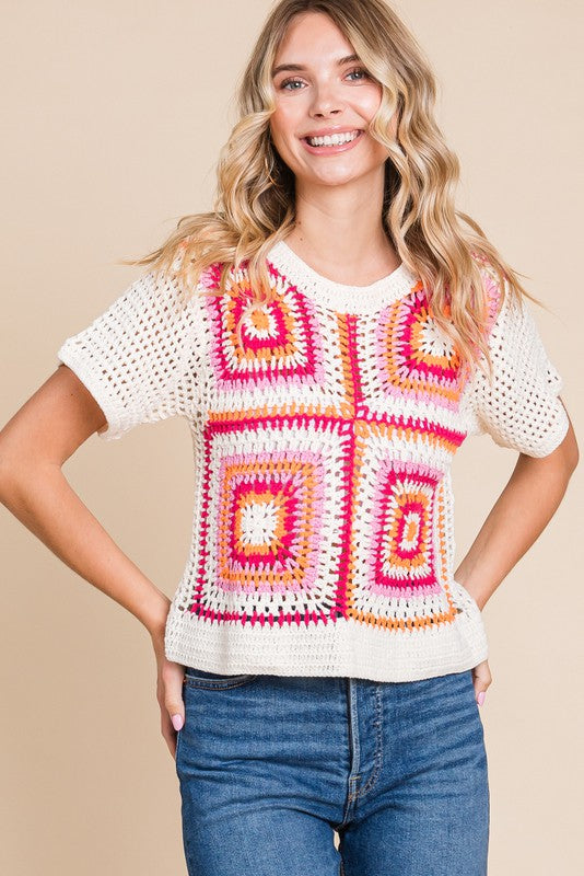 Peony Crochet Sweater