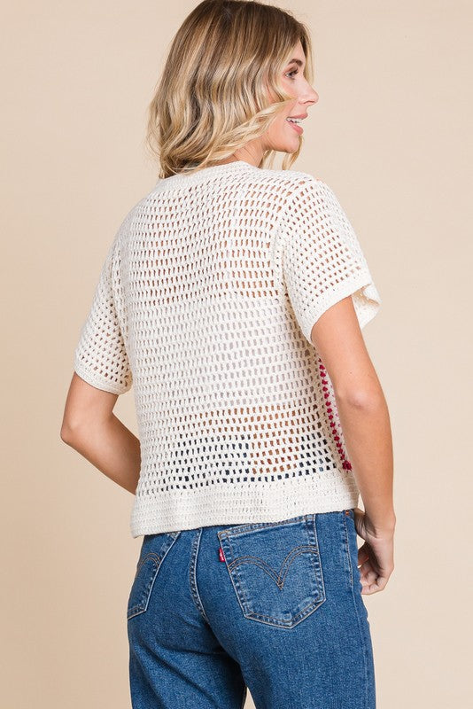 Peony Crochet Sweater