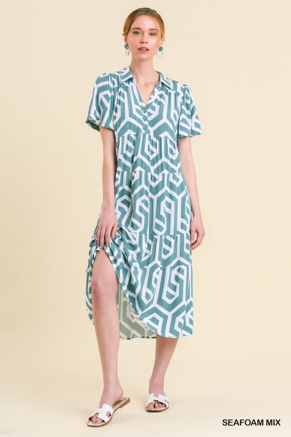 Geo Seafoam Dress