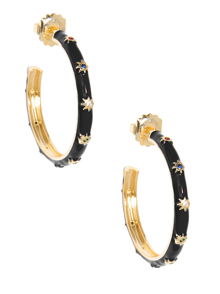 Enamel Hoop w/ Crystals