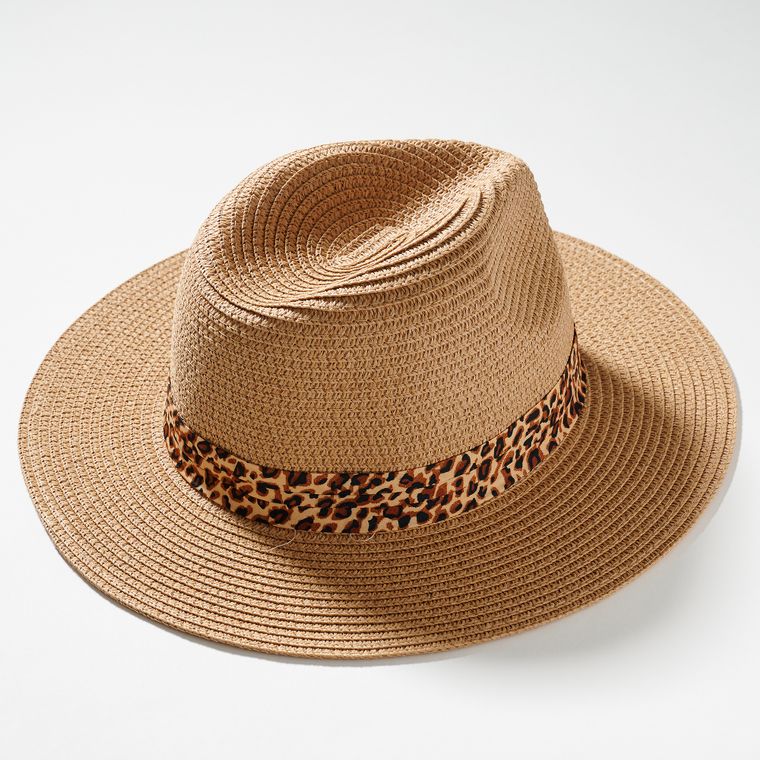 Straw Hat w/ Leopard band